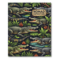 Vibrant Jungle Crocodile Reptile Scene Rug