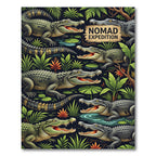 Vibrant Jungle Crocodile Reptile Scene Rug