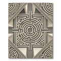 Geometric Beige Labyrinth Maze Rug