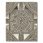 Geometric Beige Labyrinth Maze Rug