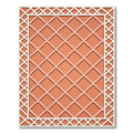 Terracotta Grid Geometric Lattice Rug