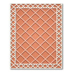 Terracotta Grid Geometric Lattice Rug