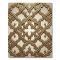 Intricate Gold Arabesque Lattice Rug