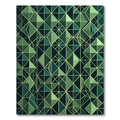 Modern Emerald Geometric Prism Rug