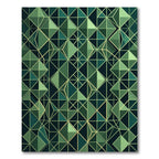 Modern Emerald Geometric Prism Rug