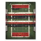 Distressed Football Field Gridiron Art Rug