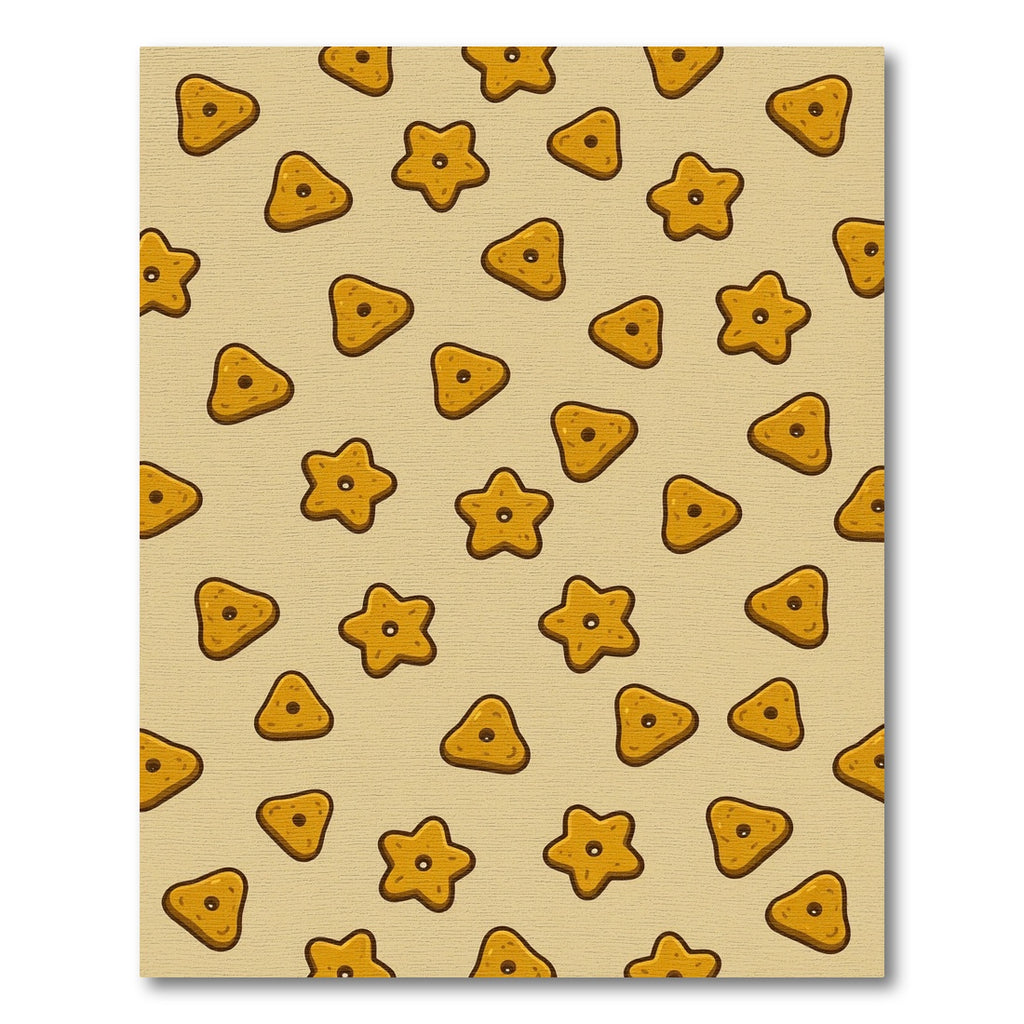 Whimsical Golden Star and Triangle Rug