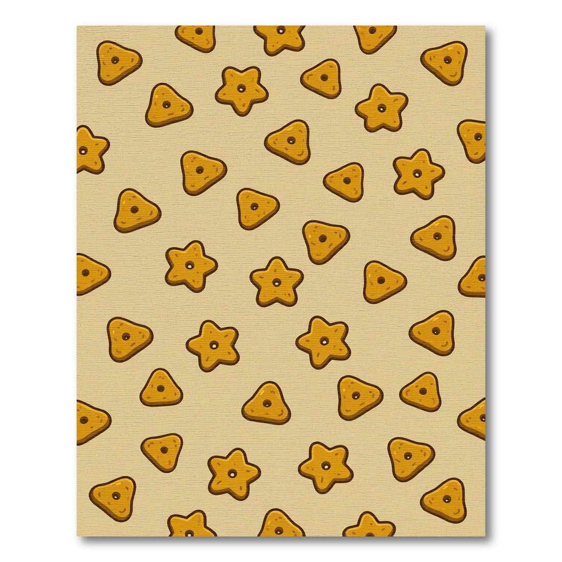 Whimsical Golden Star and Triangle Rug