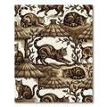 Brown Tabby Cats Thatch Roof Jungle Climbers Rug