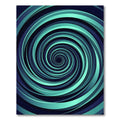 Modern Teal Interstellar Swirl Vortex Rug