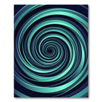 Modern Teal Interstellar Swirl Vortex Rug