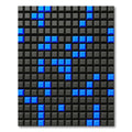 Electric Blue Pixel Grid Block Texture Rug
