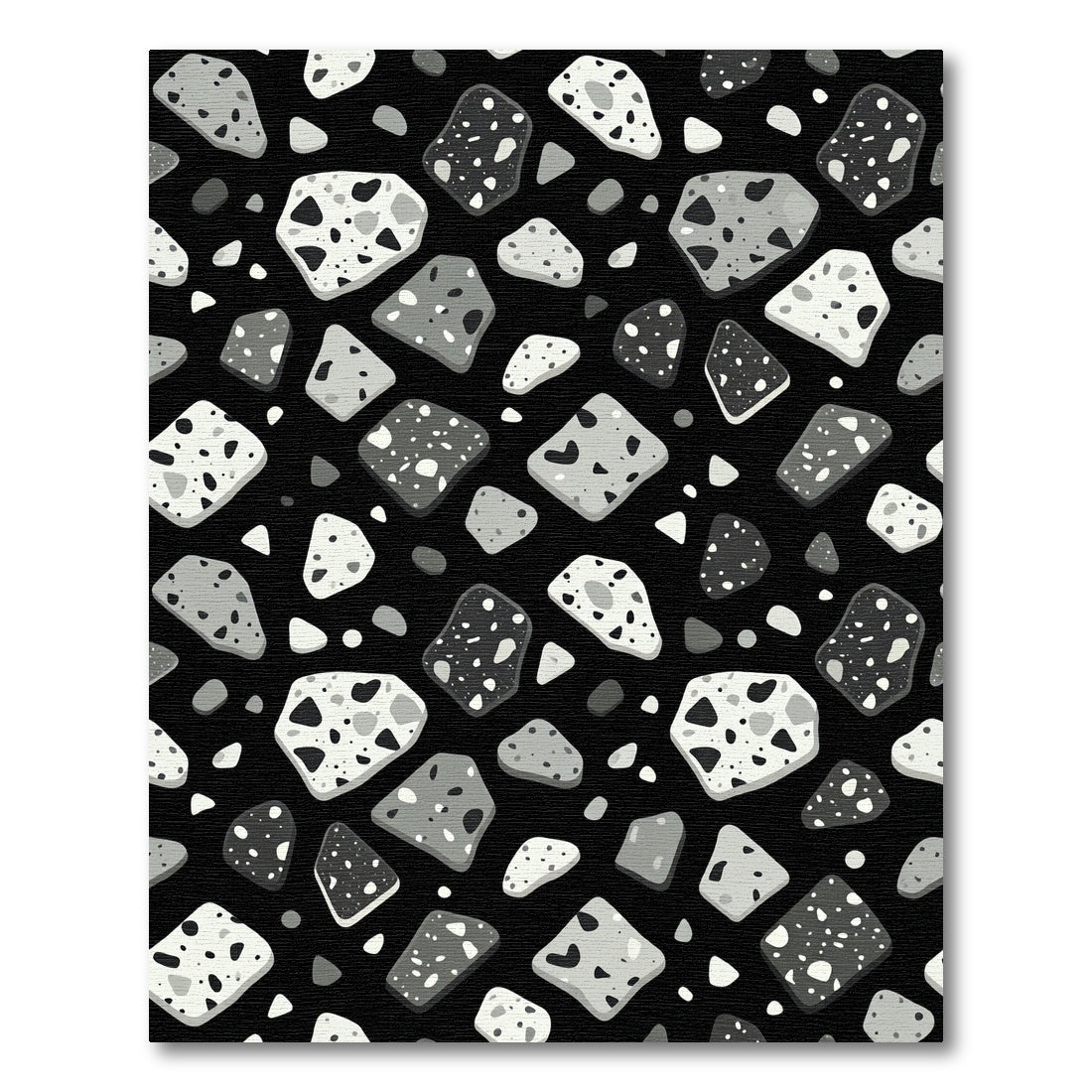 Monochromatic Pebble Scatter Rug