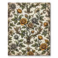 Vintage Golden Rose Baroque Scroll Rug