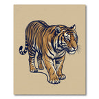 Majestic Amber Brown Tiger Animal Rug