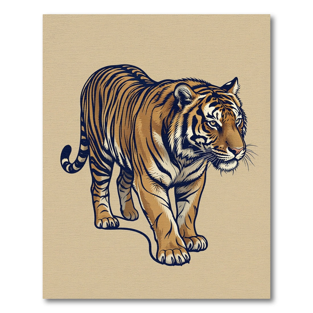 Majestic Amber Brown Tiger Animal Rug