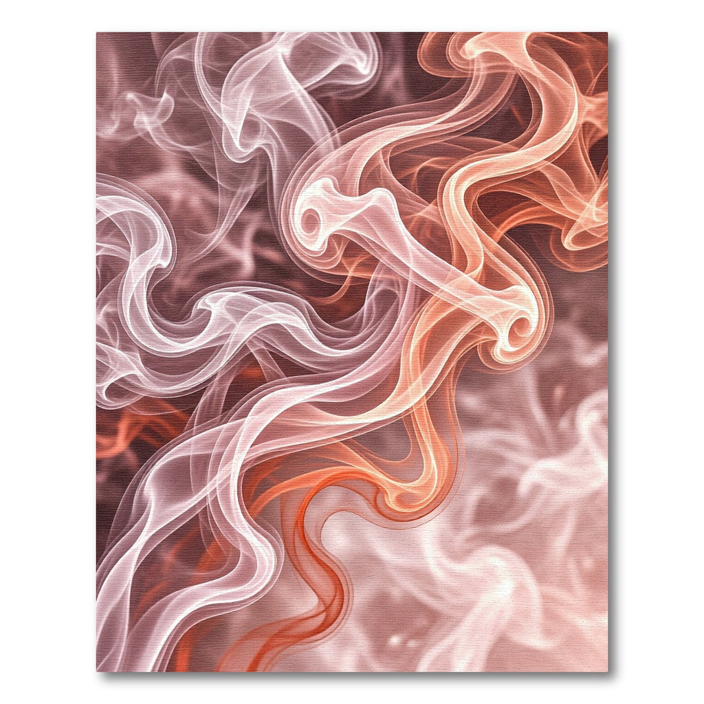 Ethereal Crimson Swirl Abstract Rug