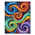 Vibrant Multicolored Abstract Swirl Vortex Rug