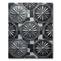 Monochromatic Geometric Medallion Tile Rug
