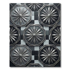 Monochromatic Geometric Medallion Tile Rug