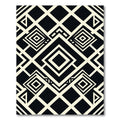 Monochromatic Art Deco Geometric Diamond Rug