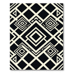 Monochromatic Art Deco Geometric Diamond Rug