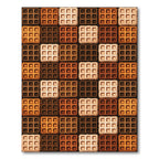 Geometric Waffle Grid Chocolate Color Block Rug