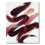 Deep Red Swirl Brush Stroke Rug