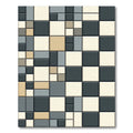 Modern Gray Beige Geometric Grid Rug