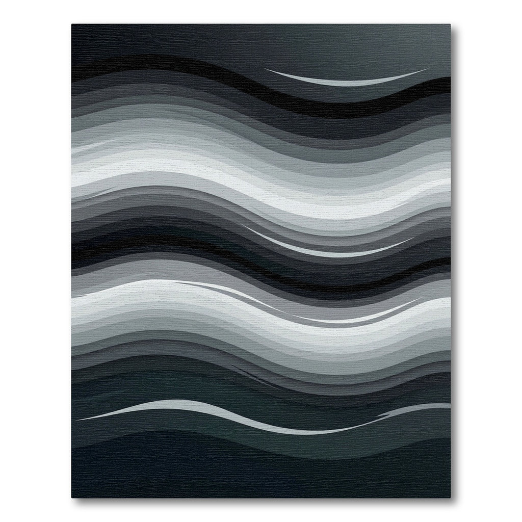 Monochromatic Abstract Wavy Layered Flow Rug