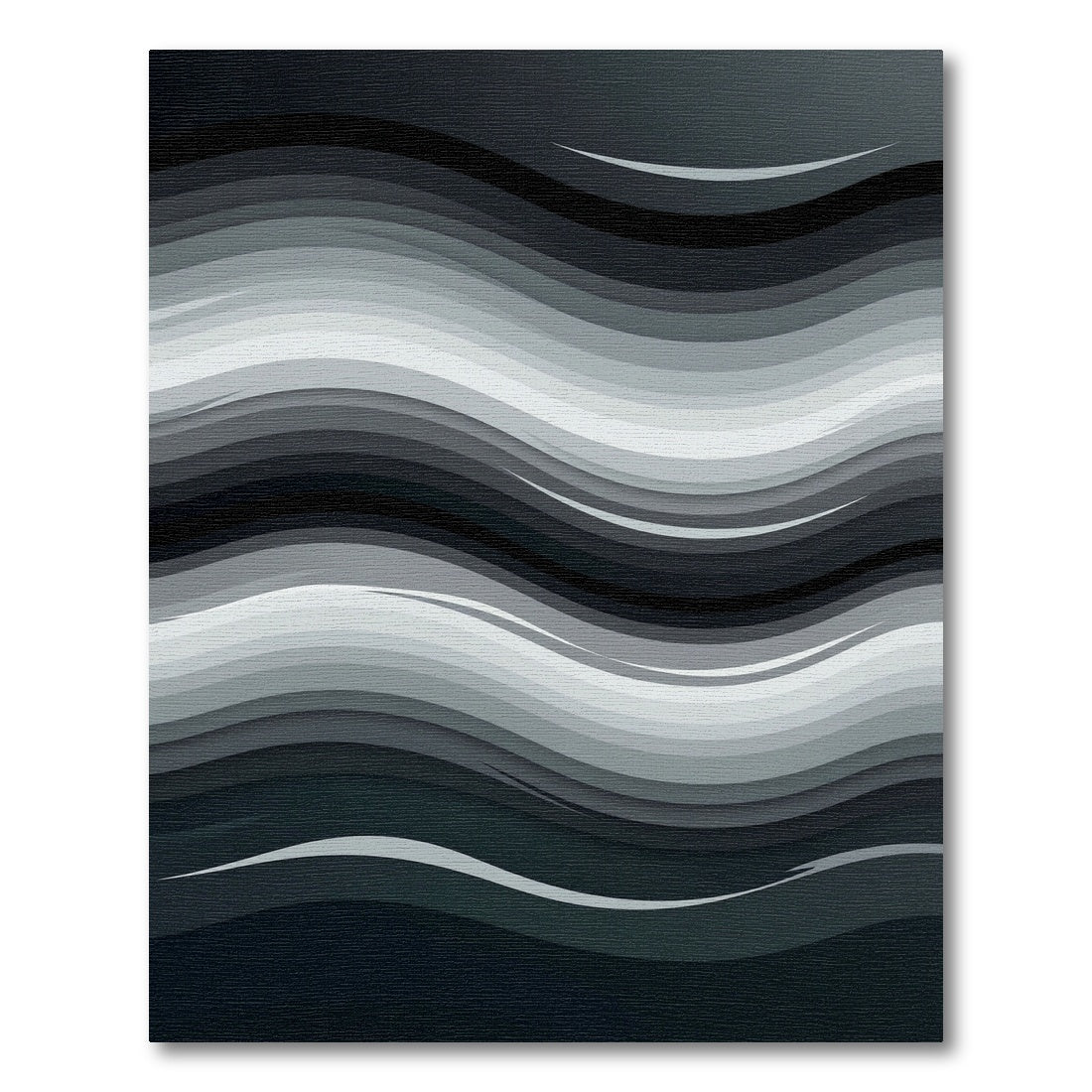 Monochromatic Abstract Wavy Layered Flow Rug