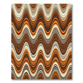 Mid Century Burnt Orange Wavy Stripe Rug