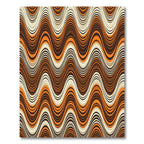 Mid Century Burnt Orange Wavy Stripe Rug