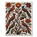 Elegant Tropical Avian and Floral Tapestry Rug