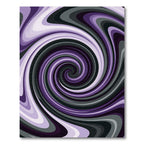 Modern Swirling Purple and Gray Vortex Rug