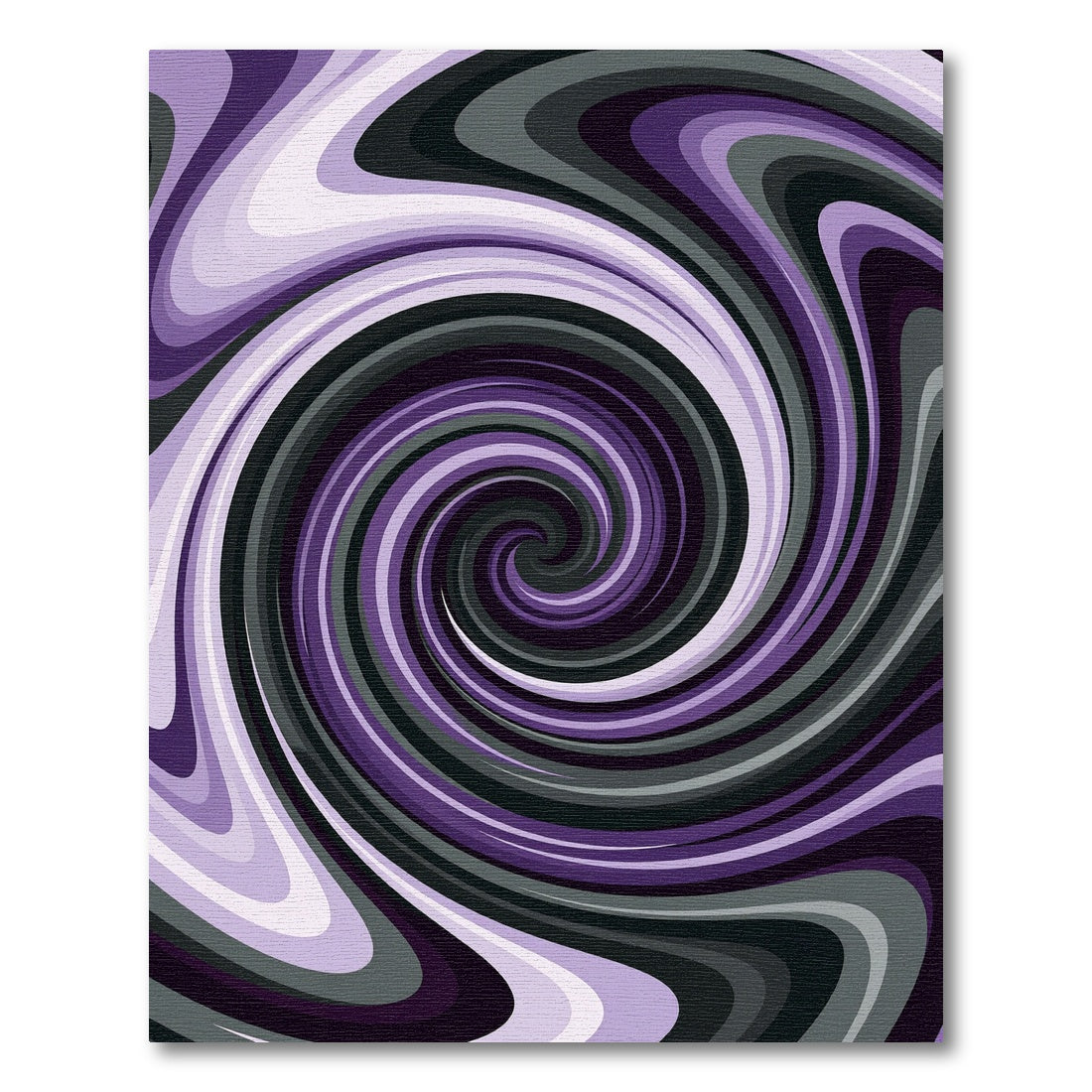 Modern Swirling Purple and Gray Vortex Rug