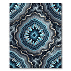Blue Crystal Geode Radiating Waves Rug