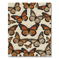 Whimsical Golden Orange Monarch Butterfly Garden Rug