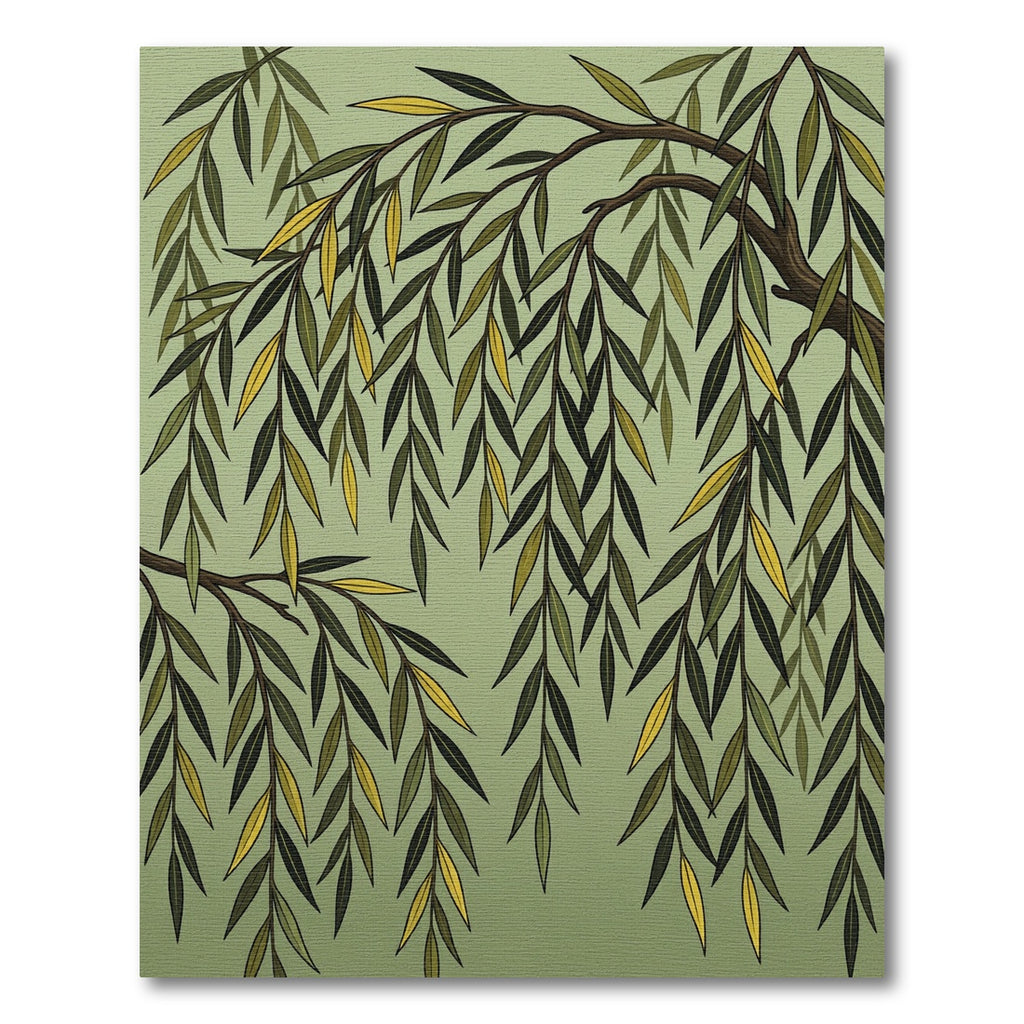 Serene Sage Willow Branch Foliage Rug