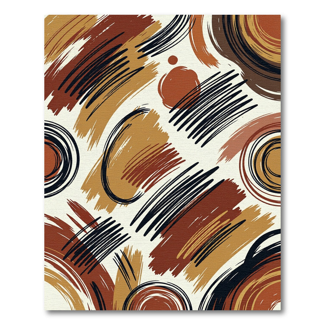 Earthy Brushstroke Swirl Abstract Rug