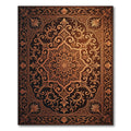 Ornate Golden Filigree Floral Medallion Rug