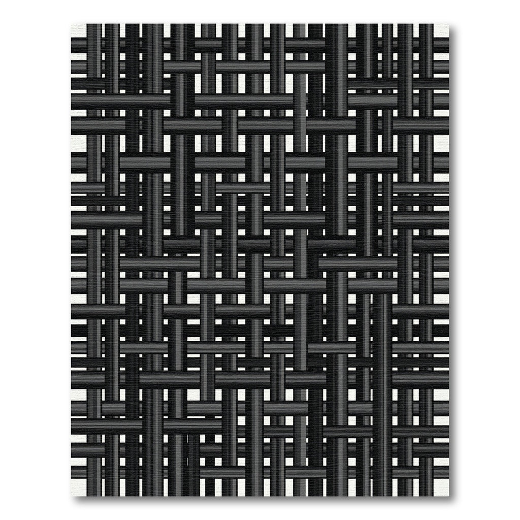 Modern Charcoal Interlaced Grid Texture Rug