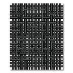 Modern Charcoal Interlaced Grid Texture Rug