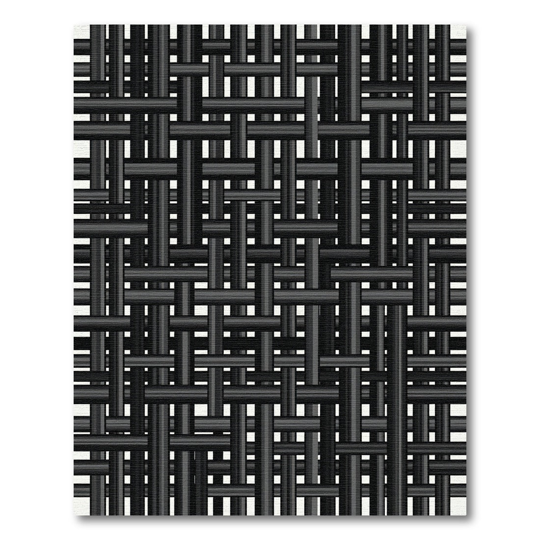 Modern Charcoal Interlaced Grid Texture Rug