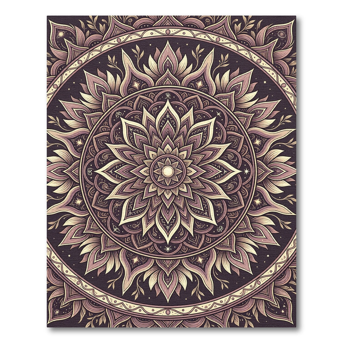Ornate Lilac Sunburst Mandala Rug