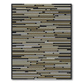Modern Black And Gold Horizontal Lines Rug