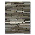 Modern Black And Gold Horizontal Lines Rug