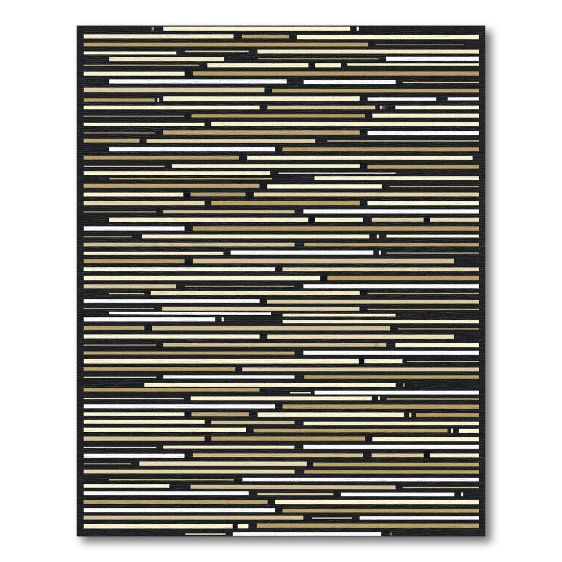 Modern Black And Gold Horizontal Lines Rug