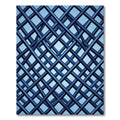 Contemporary Navy Blue Intersecting Lattice Rug