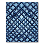 Contemporary Navy Blue Intersecting Lattice Rug
